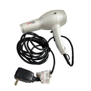 CHI PRO LOW EMF Professional Hair Dryer MODEL GF8157 White Blow Dryer